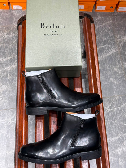 Berlitu Bottes chelsea en cuir authentique