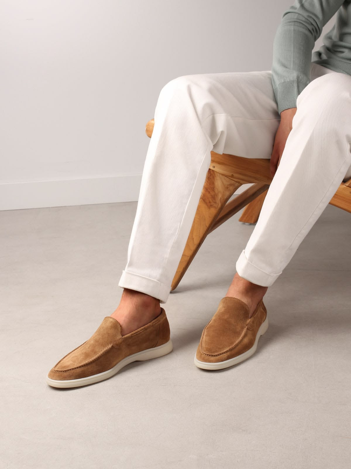 Mocassins Loro Piana en Daim Cuir original