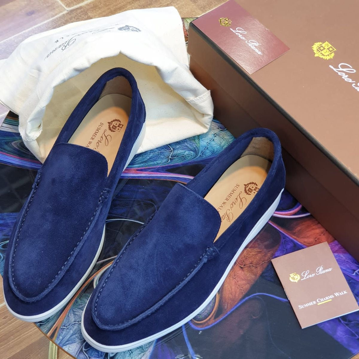 Mocassins Loro Piana en Daim Cuir original