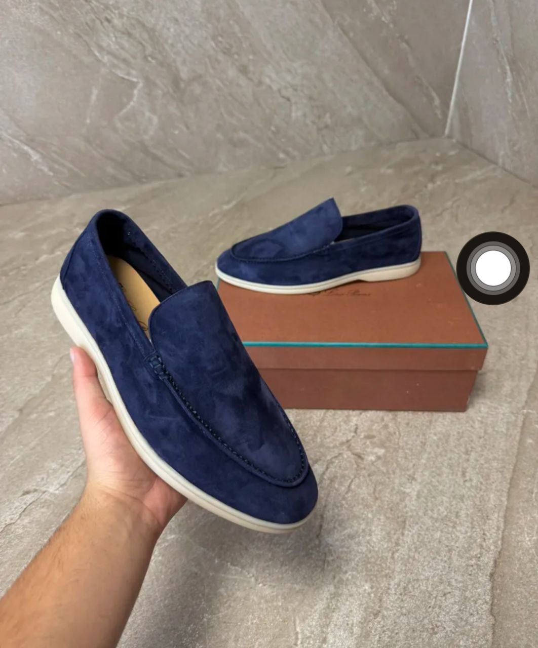 Mocassins Loro Piana en Daim Cuir original