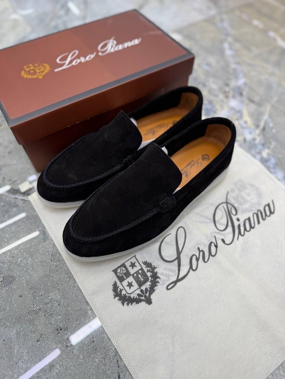 Mocassins Loro Piana Dain Cuir original
