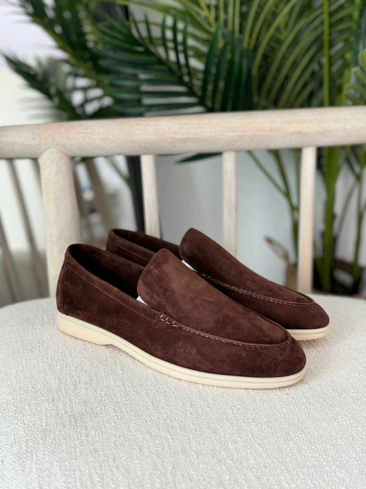 Mocassins Loro Piana en Daim Cuir original