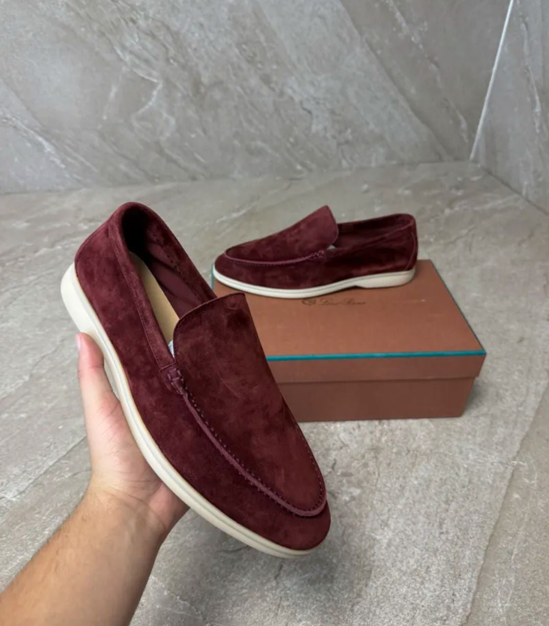 Mocassins Loro Piana en Daim Cuir original