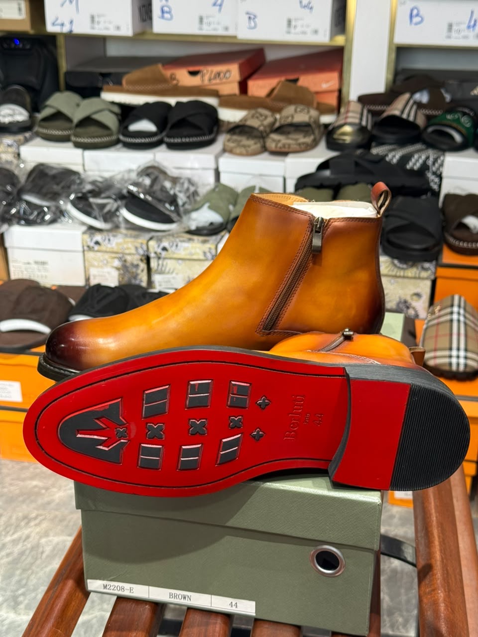 Berlitu Bottes chelsea en cuir authentique