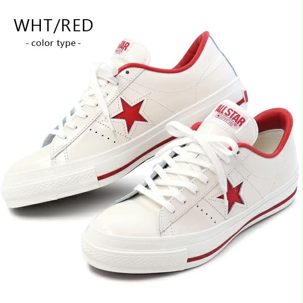 All Star Converse One Star J White/Red en cuir blanc