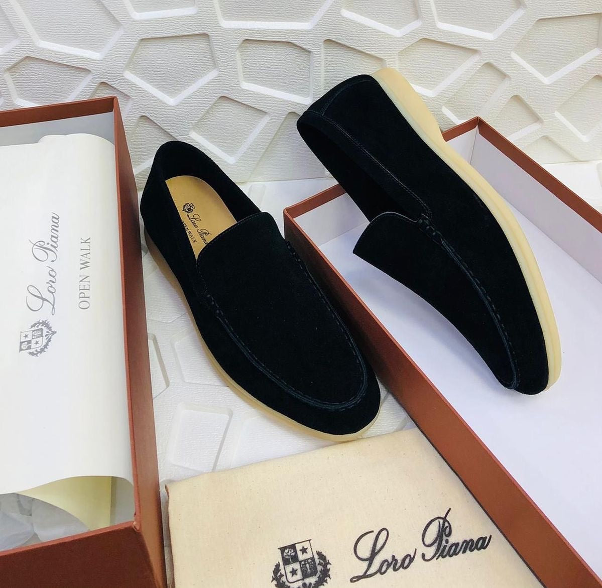 Mocassins Loro Piana Dain Cuir original